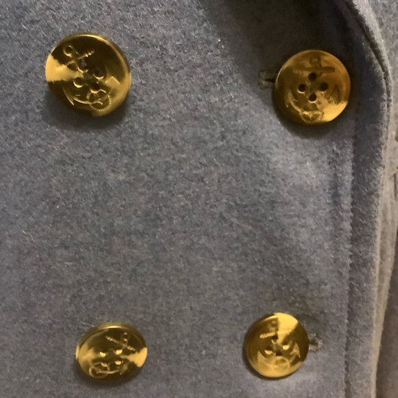 AMERICAN EAGLE BLUE WOOL BLEND DOUBLE BREASTED PEA COAT/ NWT/ Size M - Picture 9 of 15